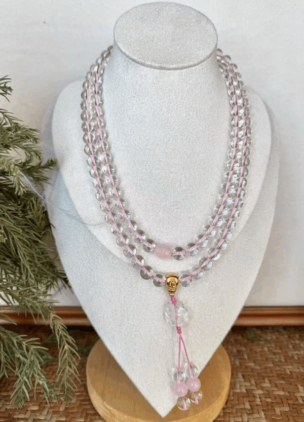 Chaplet: 108 White Crystal (Nine-Tailed Fox) D105