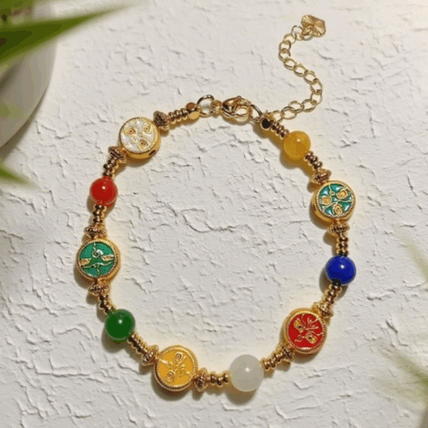 Bead Bracelet: Five Wealth Gods D35