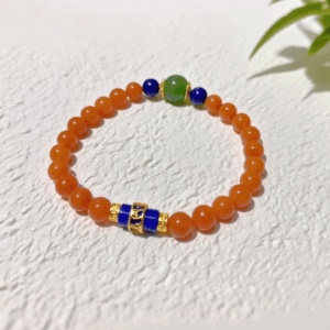 Bead Bracelet: Red Agate Six-Character Mantra D91