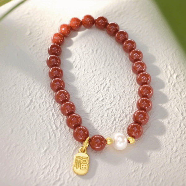 Bead Bracelet: Cinnabar Blessing D47