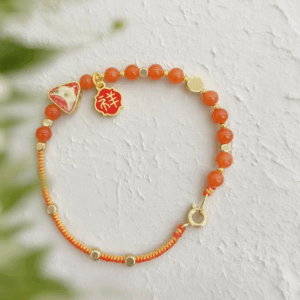 Bead Bracelet: Peach Blossom Fox D24