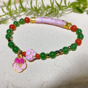 Bead Bracelet: Purple Fortune Golden Lotus D29