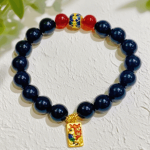Bead Bracelet: Obsidian Lucky Koi D50