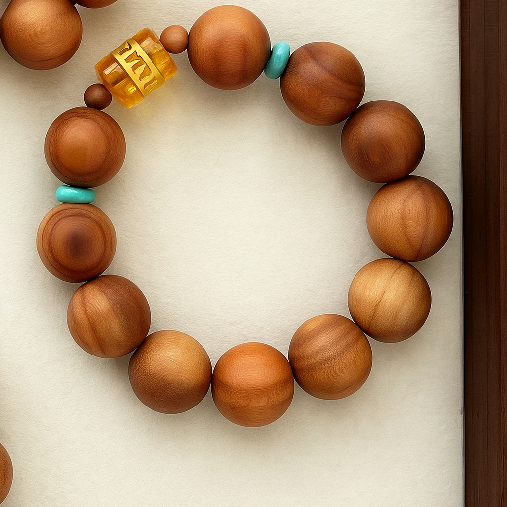 Mantra Barrel Bead with Blue Emperor Stone Spacer D146